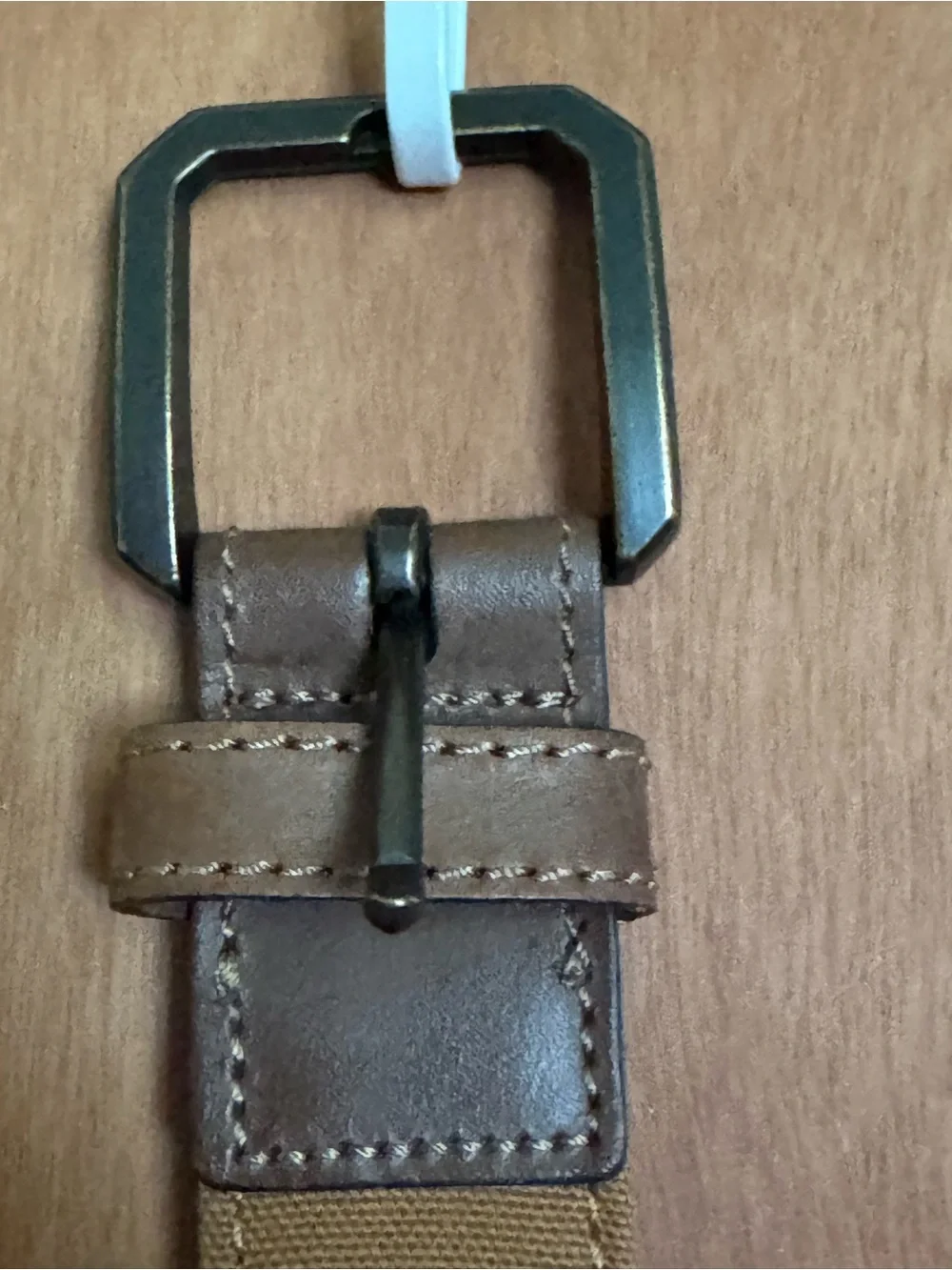 Carhartt Canvas Web Belt | Brown Leather Trim & Gunmetal Buckle | Men’s Size 32
